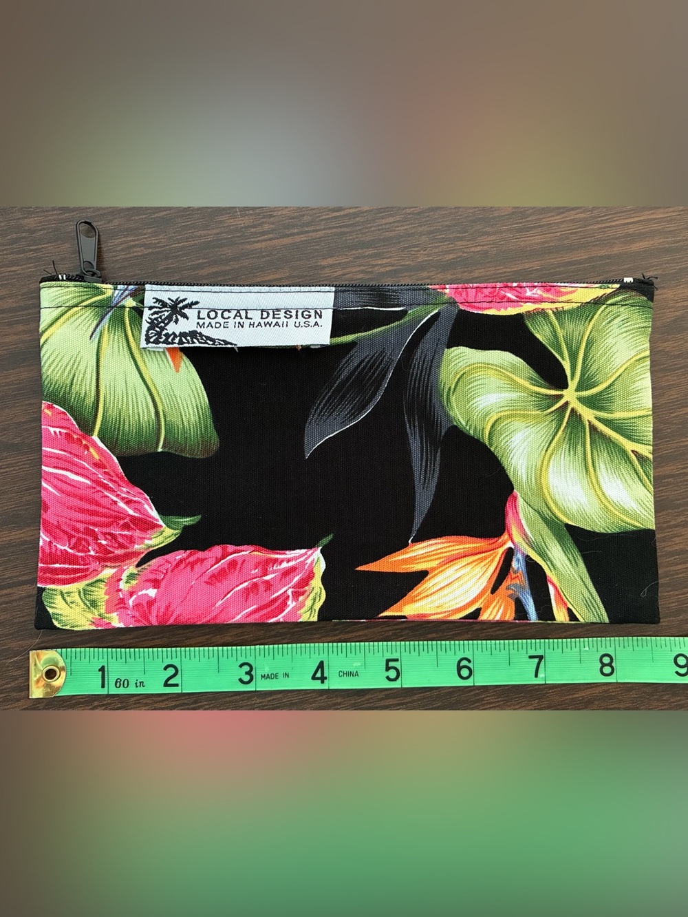 NEW Local Design Made in Hawaii Tropical Floral Zippered Pouch